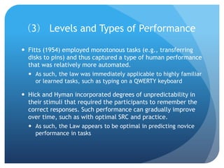 Fitts Task Computer Hick-Hyman & Fitts Law _Jing | PPTX