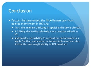 Obvious Signifiers Hci Example Hick-Hyman & Fitts Law _Jing | PPTX
