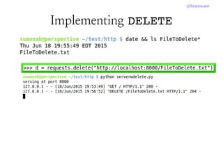 @brainwane
Implementing DELETE
 