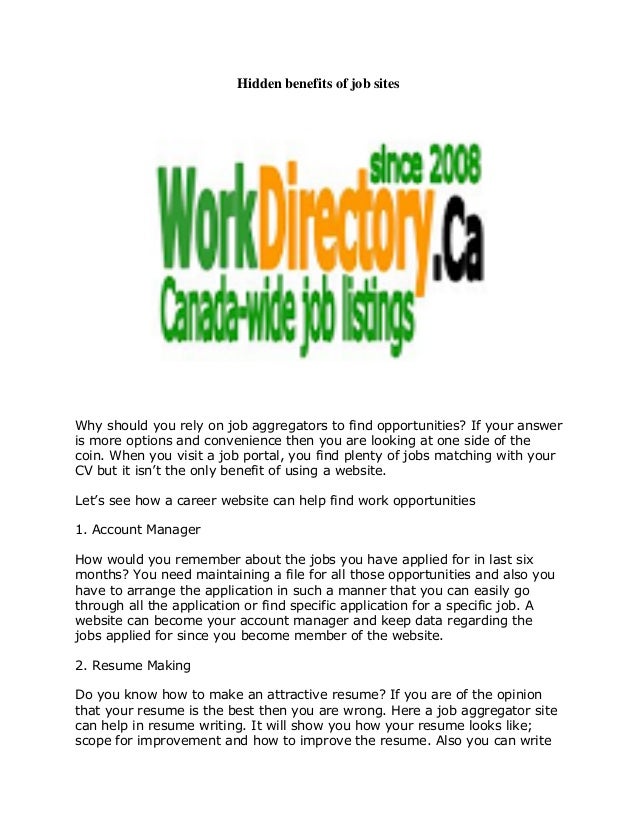 hidden benefits of job sites