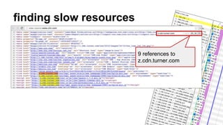 finding slow resources 
9 references to 
z.cdn.turner.com 
 