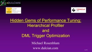 1 of 92
Hidden Gems of Performance Tuning:
Hierarchical Profiler
and
DML Trigger Optimization
Michael Rosenblum
www.dulcian.com
 
