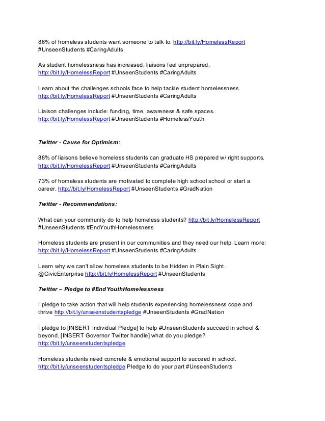 86%  of  homeless  students  want  someone  to  talk  to.  http://bit.ly/HomelessReport    
#UnseenStudents  #CaringAdults...
