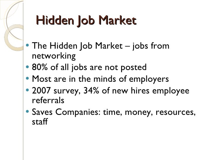 discovering the hidden job market the hidden job market