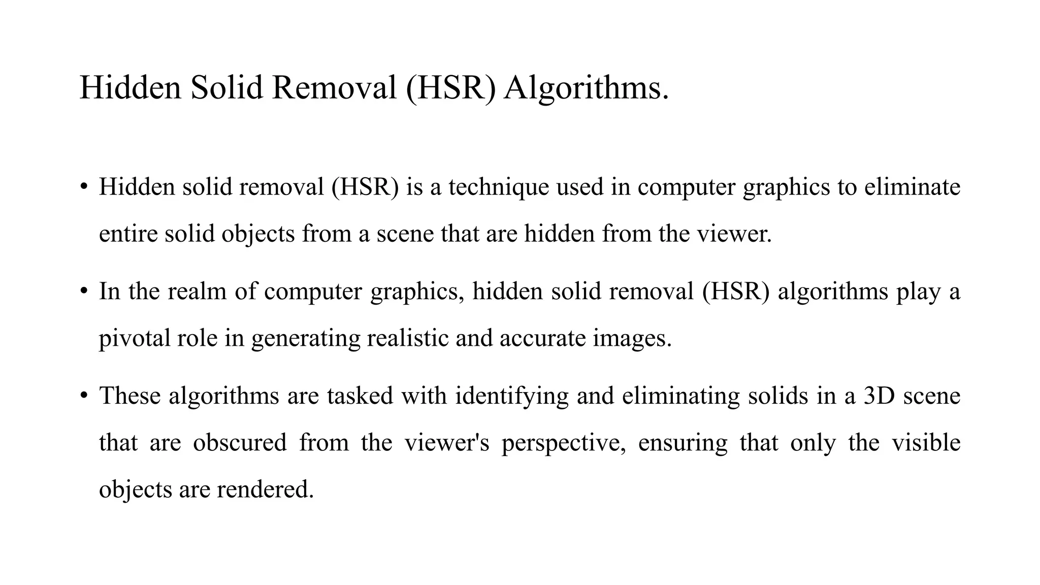 HIDDEN SOLID REMOVAL ALGORITHM IN COMPUTER GRAPHICS FOR IMAGE ...