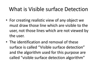 Hidden Visible Surface Algorithm