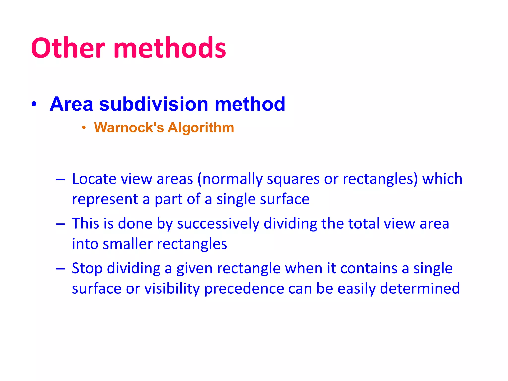 Hidden surface removal algorithm | PPTX