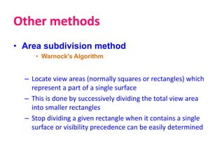 Hidden Visible Surface Algorithm