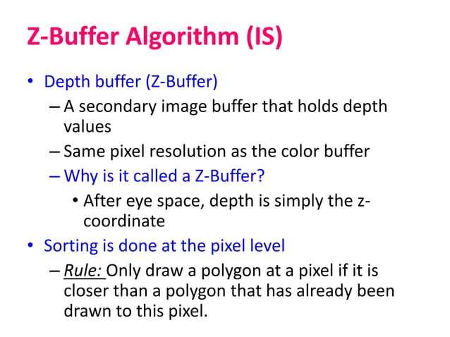 Hidden surface removal algorithm