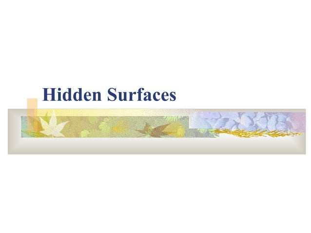Hidden surfaces | PPT