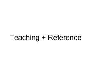 Teaching + Reference

 