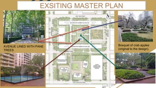 EXSITING MASTER PLAN
AVENUE LINED WITH PANE
TREES
Bosquet of crab apples
(original to the design).
 