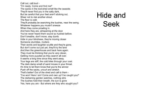 Song Synopsis - Hide And Seek