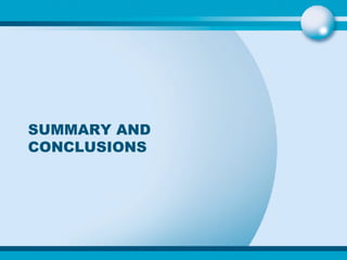 SUMMARY AND CONCLUSIONS 