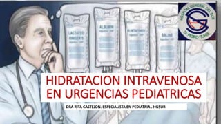HIDRATACION INTRAVENOSA
EN URGENCIAS PEDIATRICAS
DRA RITA CASTEJON. ESPECIALISTA EN PEDIATRIA . HGSUR
 