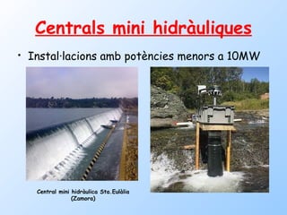 Centrals mini hidràuliques Instal·lacions amb potències menors a 10MW   Central mini hidràulica Sta.Eulàlia (Zamora) 