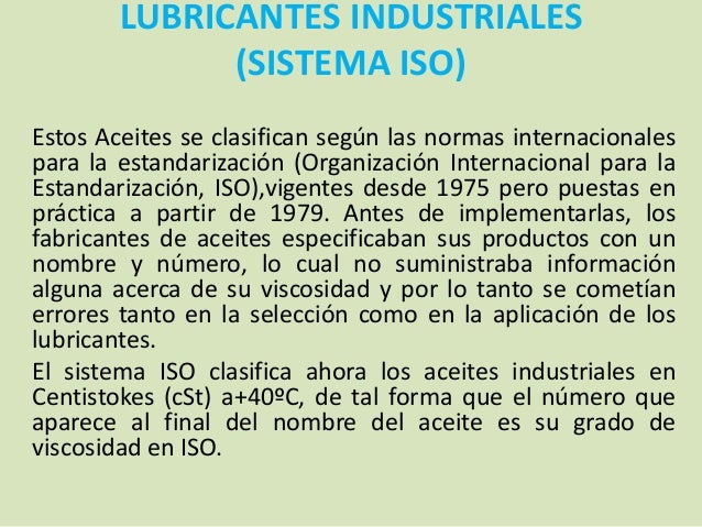 Norma iso para aceites lubricantes
