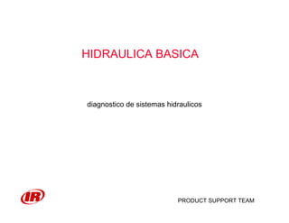 PRODUCT SUPPORT TEAM
HIDRAULICA BASICA
diagnostico de sistemas hidraulicos
 