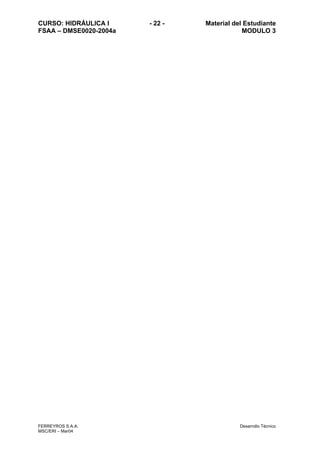 CURSO: HIDRÁULICA I - 22 - Material del Estudiante
FSAA – DMSE0020-2004a MODULO 3
FERREYROS S.A.A. Desarrollo Técnico
MSC/ERI – Mar04
 