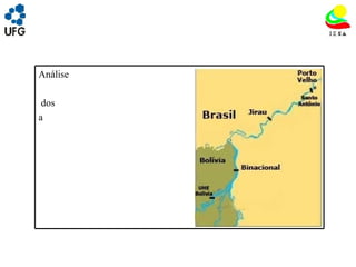 UNIVRSIDADE FEDERAL DE GOIÁS INSTITUTO DE ESTUDOS SOCIO AMBIENTAIS – IESA PLANEJAMENTO AMBIENTAL ADEMIR CASTORINO E-mail: ademircastorino@gmail.com Análise  do Estudo de Impacto  Ambiental (EIA), e Relatório de  Impacto Ambiental (RIMA),  dos  a proveitamentos hidrelétricos  de Santo Antônio(RO) e Jirau(RO). 