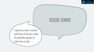 Solução-Tampão
é aquela que resiste a variações
significativas de pH após a adição
de quantidades pequenas de
ácidos, bases ou água.
 