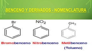 BENCENO Y DERIVADOS - NOMENCLATURA
 