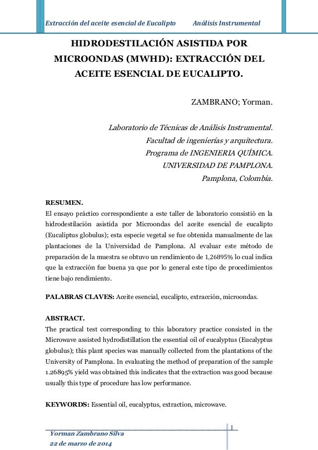 Practica de extraccion de aceites esenciales pdf