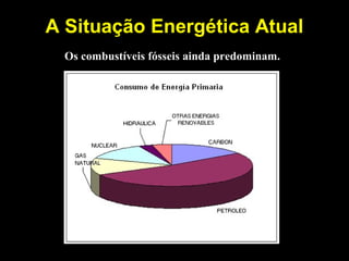A Situação Energética Atual 
Os combustíveis fósseis ainda predominam. 
 
