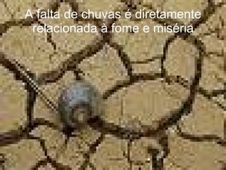 A falta de chuvas é diretamente relacionada à fome e miséria 