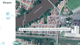 São as faixas de terra firme situadas de cada um dos lados do leito do rio.
Margens
 