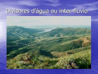 Divisores d’água ou inter-fluvio
 