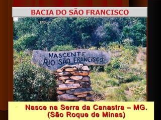    Nasce na Serra da Canastra – MG.
         (São Roque de Minas)
 