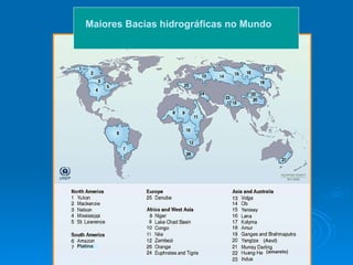 Maiores Bacias hidrográficas no Mundo  Platina  (amarelo) (Azul) 