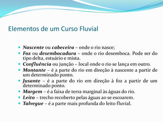 Elementos de um Vale Fluvial