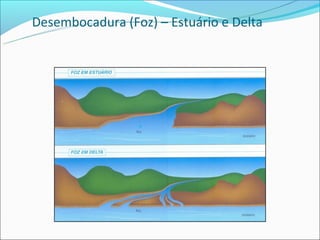 Desembocadura (Foz) – Estuário e Delta
 
