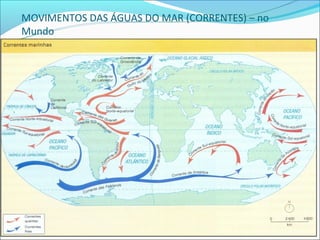 MOVIMENTOS DAS ÁGUAS DO MAR (CORRENTES) – no
Mundo
 