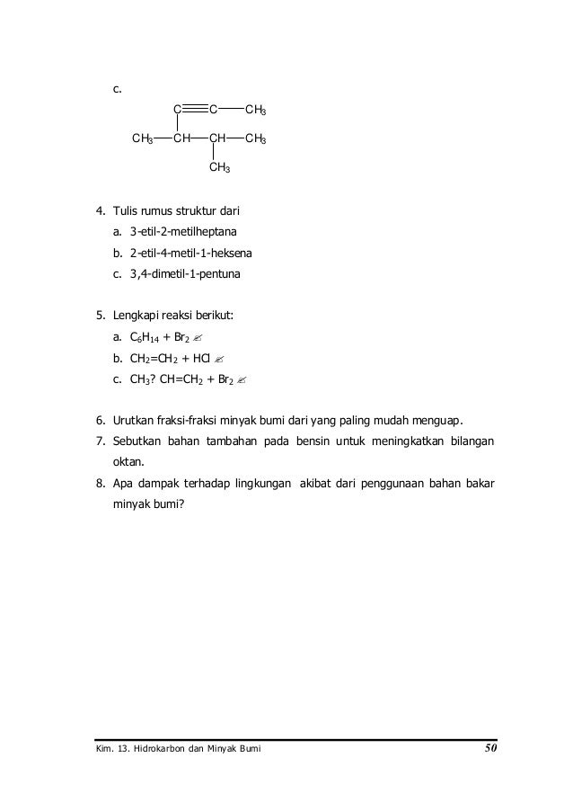 Hidrokarbon dan Minyak Bumi Hidrokarbon dan Minyak Bumi