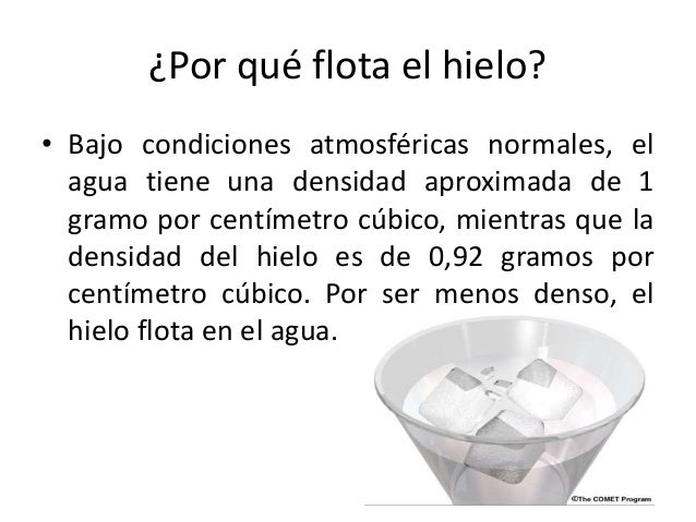 Porque El Hielo Flota En El Agua Explicacion Quimica Acido