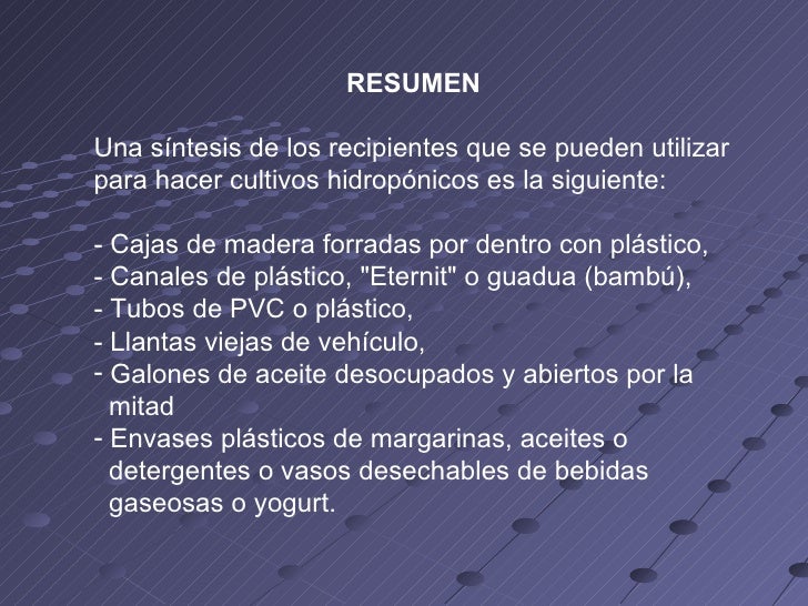 Sumario De Hidroponia Scribd