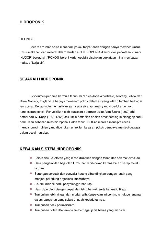 Hidroponik tugasan Hidroponik tugasan