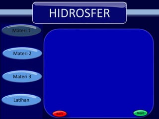 HIDROSFER
Materi 1
Materi 2
Materi 3
Latihan
Back Next
 