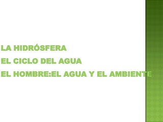 Hidrosfera ciclo del agua- 5ºA