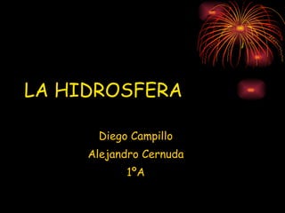 LA HIDROSFERA Diego Campillo Alejandro Cernuda 1ºA 