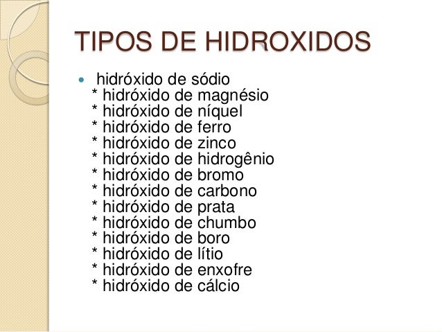 Hidroxidos o bases