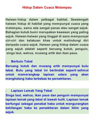 Hidup Dalam Cuaca Melampau