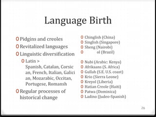 Hunting for the Roots of the
      Language Shift
0 Question: How true are the following statements?
   0 ‘Indigenous lang...
