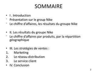 Strategie de ventes de NIKE