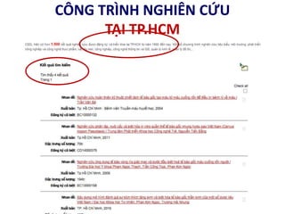 CÔNG TRÌNH NGHIÊN CỨU
TẠI TP.HCM
 
