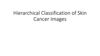 Hierarchical Classification of Skin
Cancer Images
 