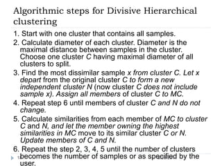 Clusterization Algorithms Divide Hierarchical clustering | PPTX